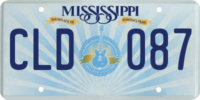 MS license plate CLD087