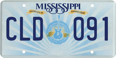 MS license plate CLD091