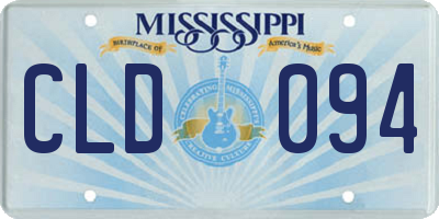 MS license plate CLD094