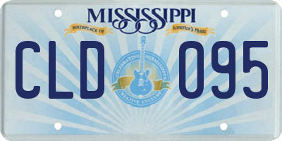 MS license plate CLD095