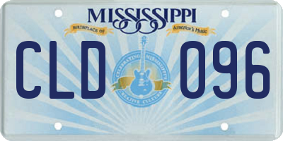 MS license plate CLD096