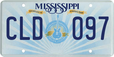 MS license plate CLD097