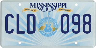 MS license plate CLD098