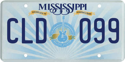MS license plate CLD099