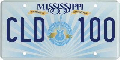 MS license plate CLD100