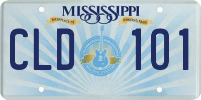 MS license plate CLD101