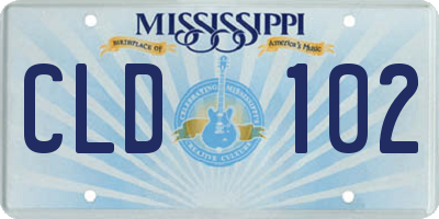 MS license plate CLD102