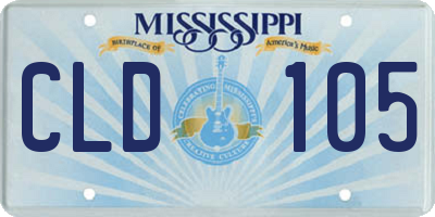 MS license plate CLD105