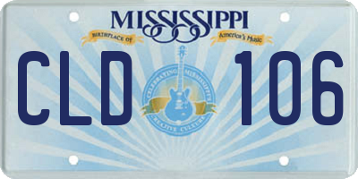 MS license plate CLD106