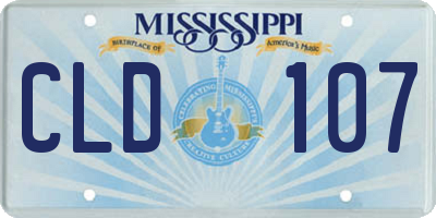 MS license plate CLD107
