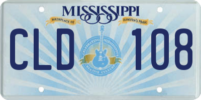 MS license plate CLD108