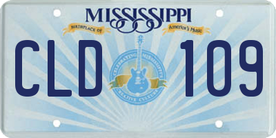MS license plate CLD109