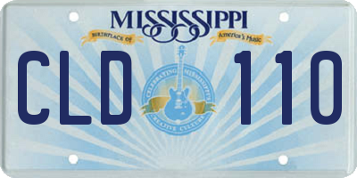 MS license plate CLD110