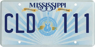 MS license plate CLD111