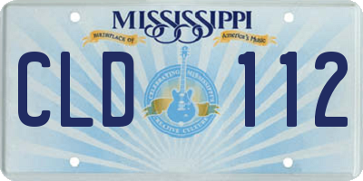 MS license plate CLD112