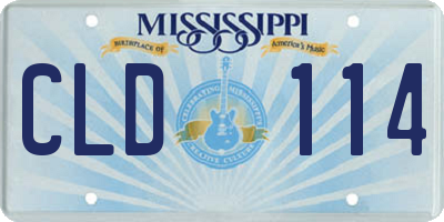 MS license plate CLD114