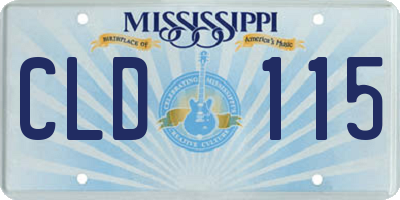 MS license plate CLD115