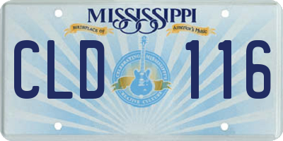 MS license plate CLD116