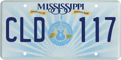 MS license plate CLD117