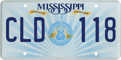MS license plate CLD118