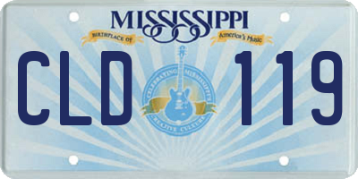 MS license plate CLD119