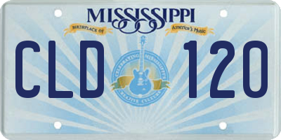 MS license plate CLD120