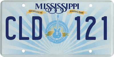 MS license plate CLD121