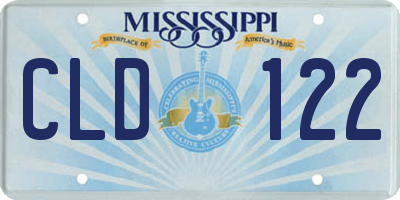 MS license plate CLD122