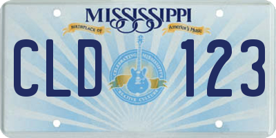 MS license plate CLD123