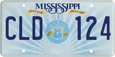 MS license plate CLD124