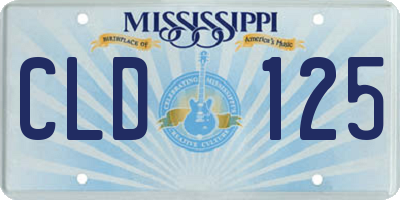 MS license plate CLD125