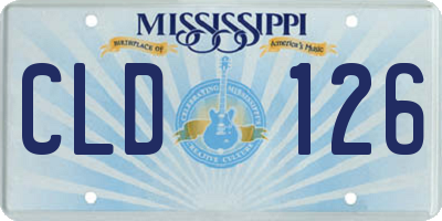 MS license plate CLD126