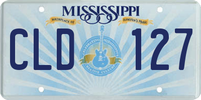 MS license plate CLD127