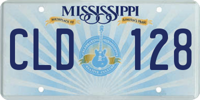 MS license plate CLD128