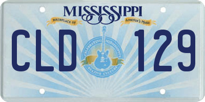 MS license plate CLD129