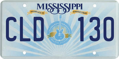 MS license plate CLD130