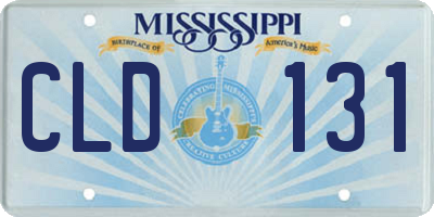 MS license plate CLD131