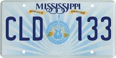 MS license plate CLD133