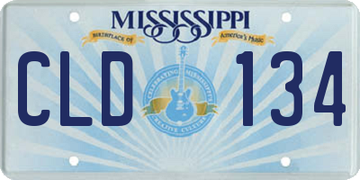 MS license plate CLD134