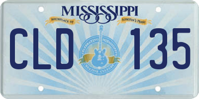 MS license plate CLD135