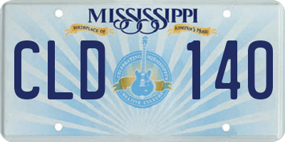 MS license plate CLD140