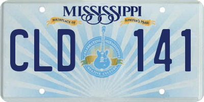 MS license plate CLD141