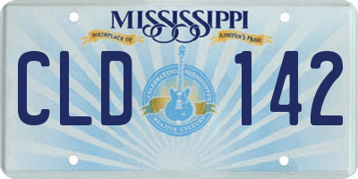 MS license plate CLD142