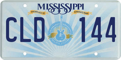 MS license plate CLD144