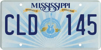 MS license plate CLD145