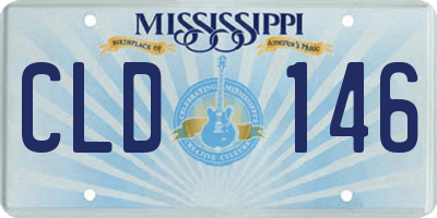 MS license plate CLD146