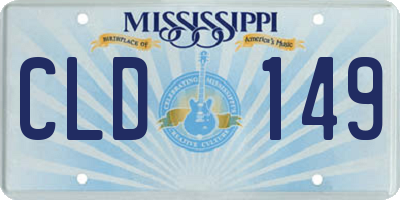 MS license plate CLD149