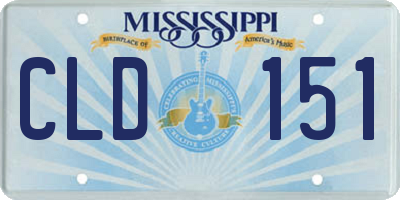 MS license plate CLD151