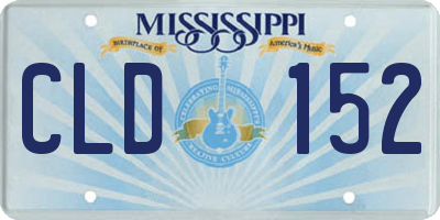 MS license plate CLD152