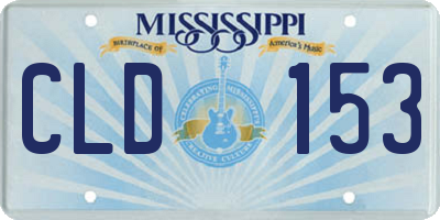 MS license plate CLD153